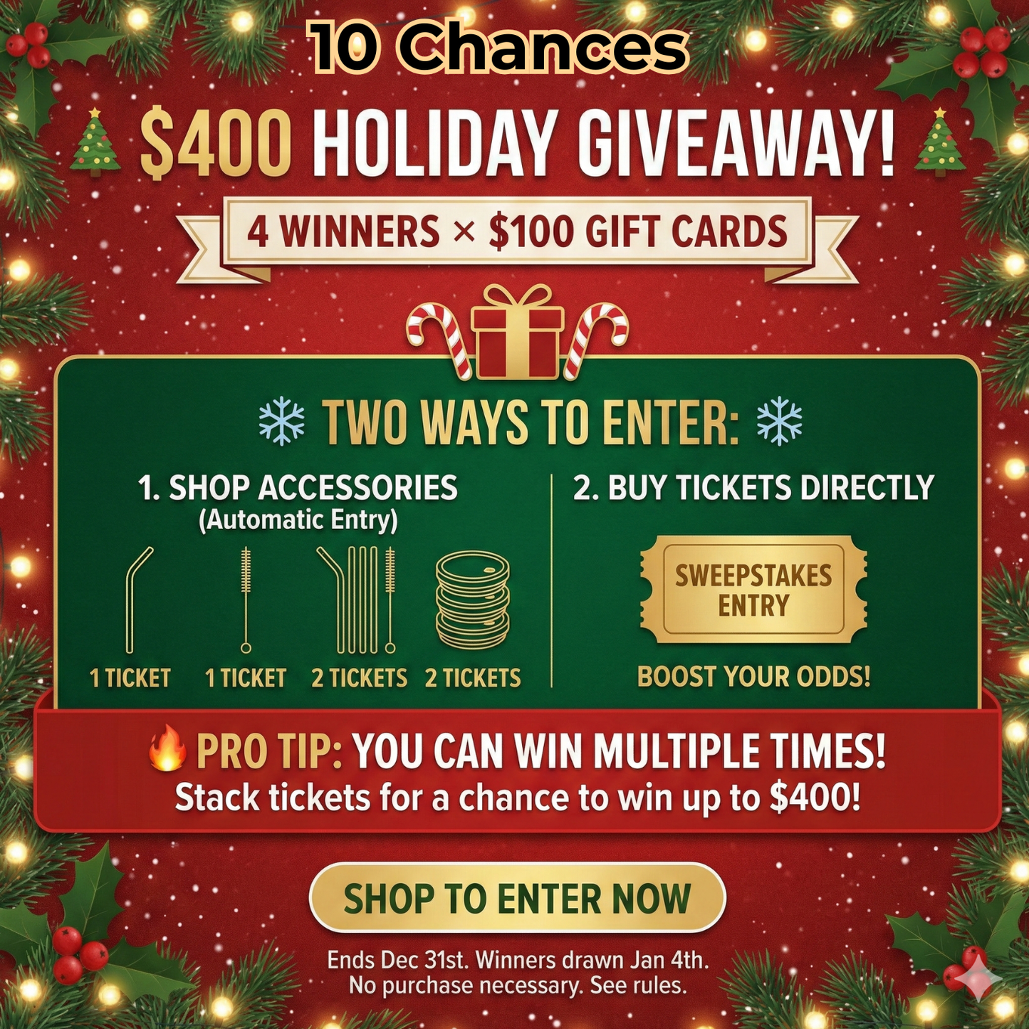 DEC Sweepstake 10 Chances!