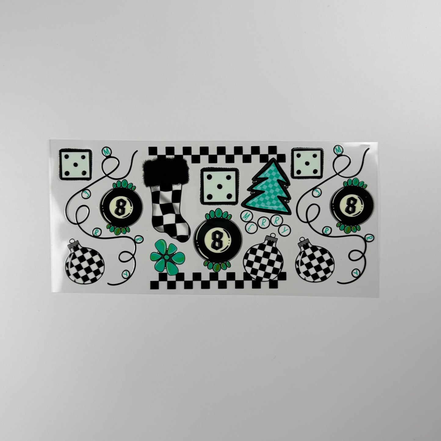 Christmas Eightball plaid pattern