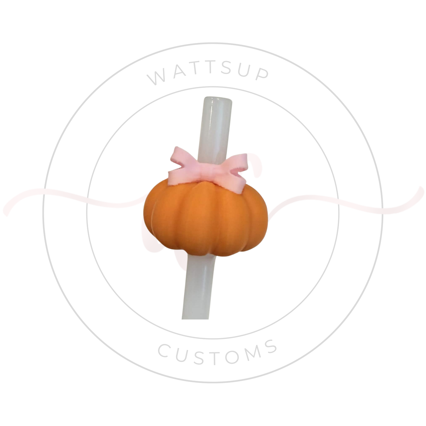 Pumpkin with Bow Straw Charm