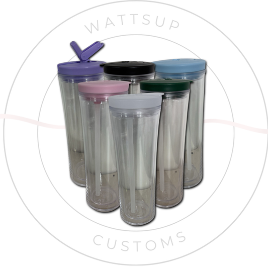 20oz Acrylic Snow Globe Flip Top Tumbler - Wattsupcustoms