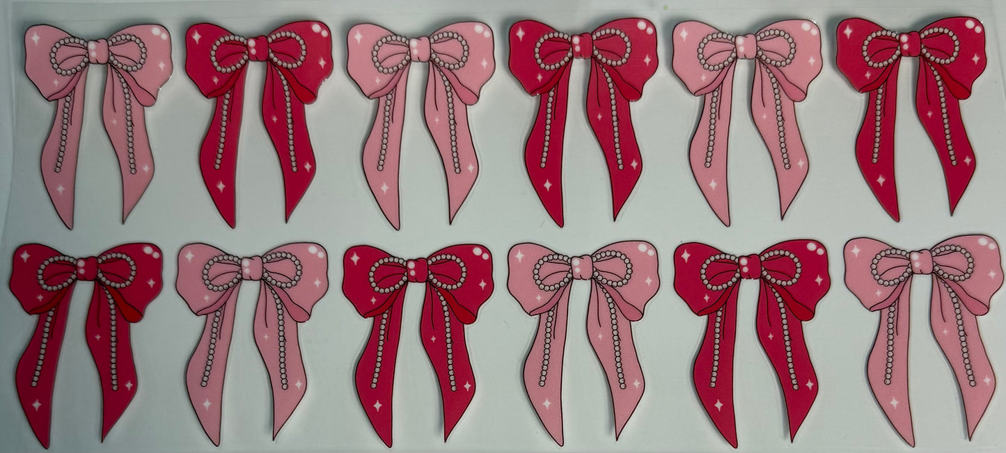 Valentine dark and light pink bows