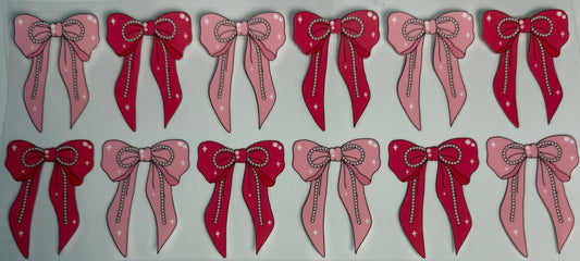 Valentine dark and light pink bows