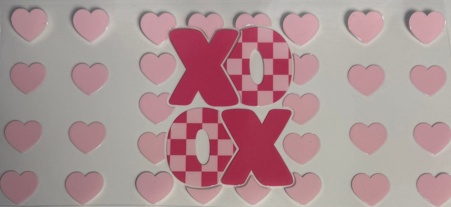 Valentine checkered pink XOXO