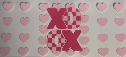 Valentine checkered pink XOXO