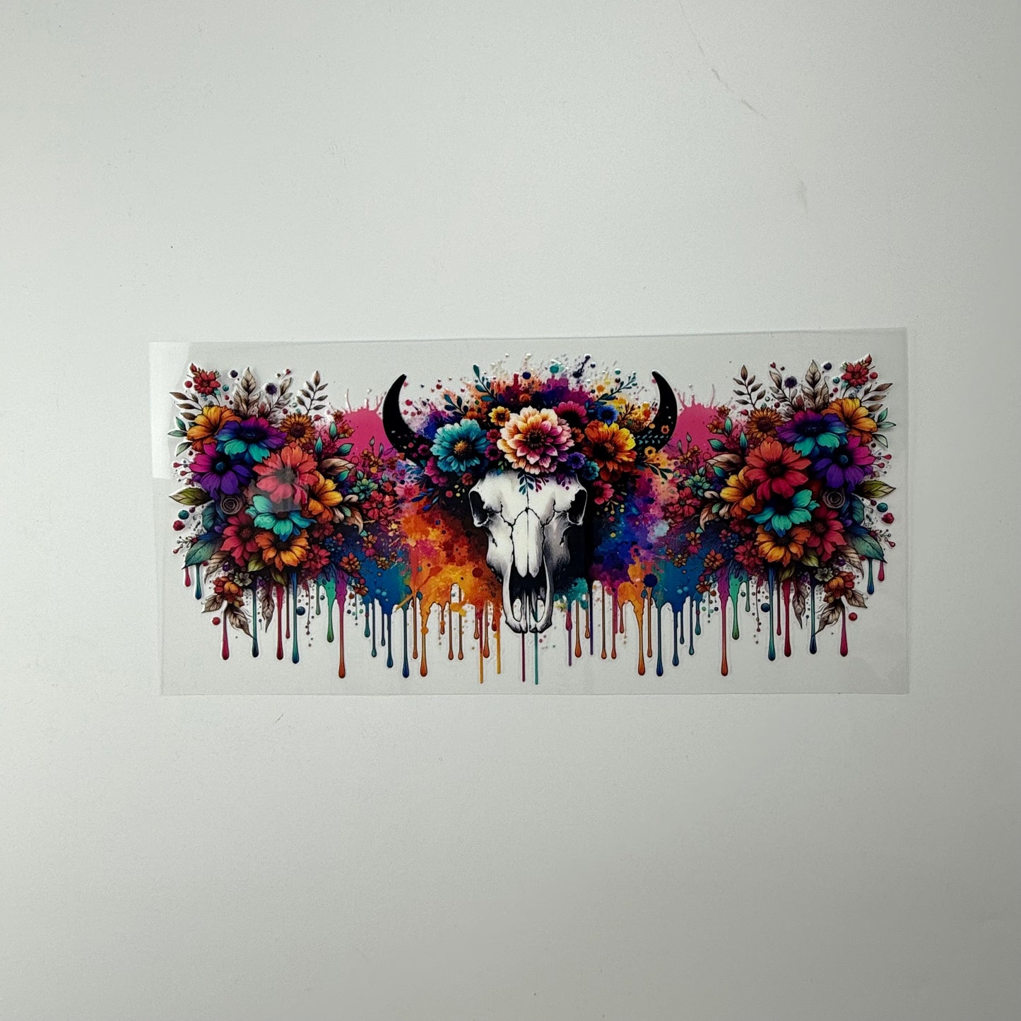 Color Drip Flowers and Bull