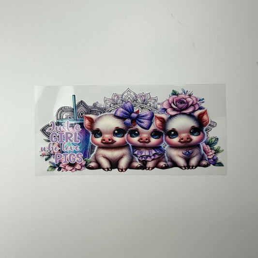 Three Piglets in Purple
