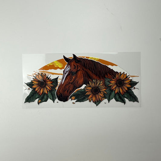 Horse and Sunflowers