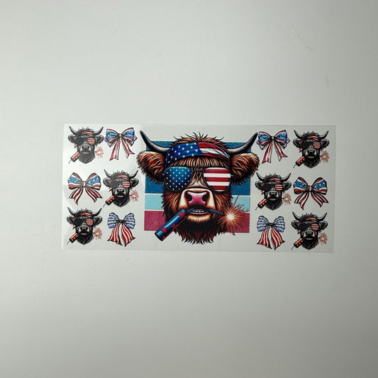 Cow with American Flag Glasses