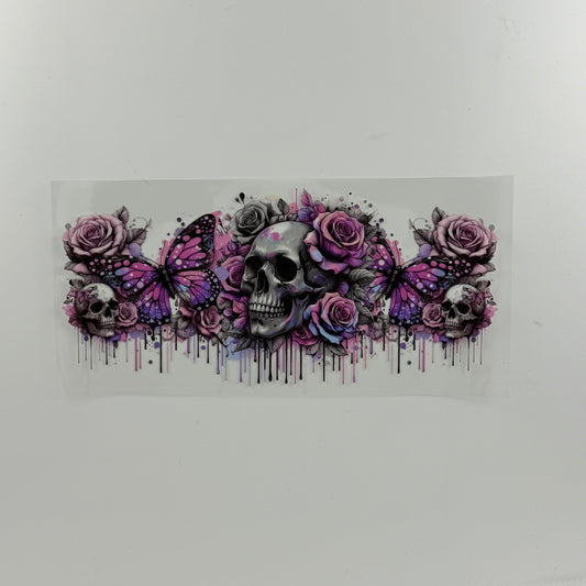 Skull and Purple Flowers