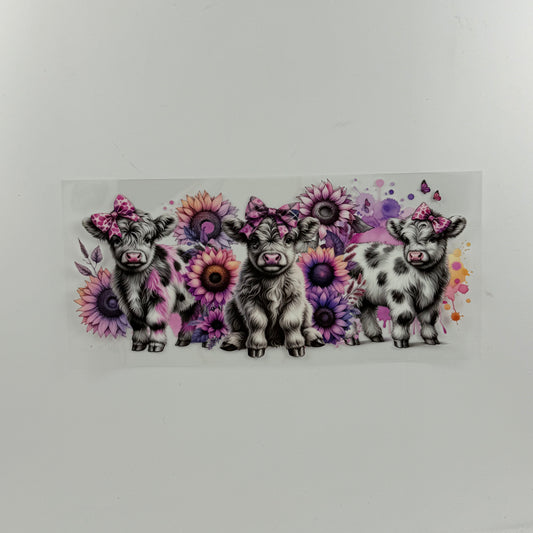 Calves with Pink Flowers