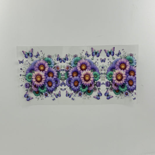 Purple Flowers and Butterflies