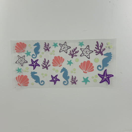 Pattern Sea Horse and Shells