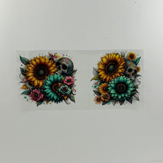 Pattern Skulls and Flowers