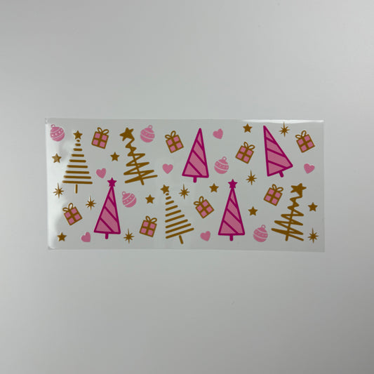Christmas - Pink and Gold pattern