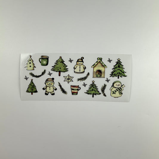 Christmas Tree and Snowman Pattern