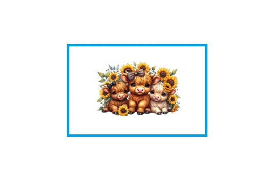 Highland Cow Sunflower Trio - Wattsupcustoms